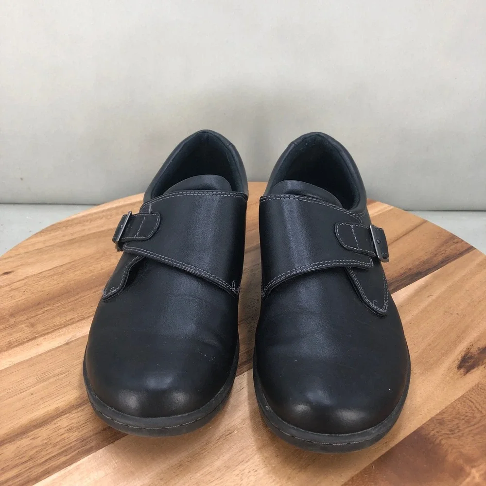 Eastland Sherri Womens Black Leather Buckle Monk Strap Comfort Shoes Size 9.5 W